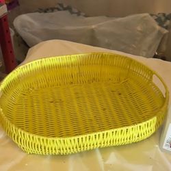 Yellow Wicker Tray