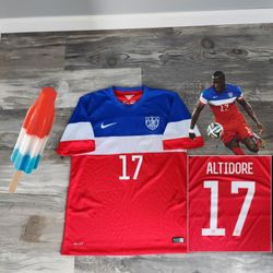 Nike Team USA Usmnt Jozy Altidore 17 World Cup 2014 Bomb Pop Jersey
