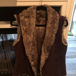 Reversible Faux Fur And Suede Vest 
