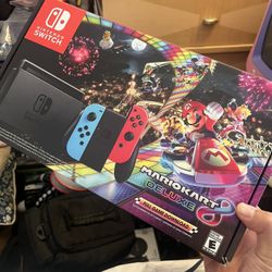 Nintendo Switch with Blue and Red Joy-Con Controllers and Mario Kart 8 BOX ONLY