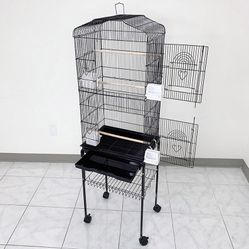 $55 (New in box) Small to medium bird cage 60” tall parrot parakeet cockatiel bird cage 18x14x60” rolling stand 