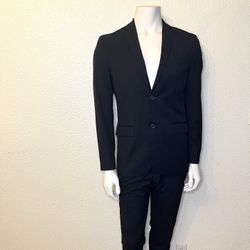 H&M Men's Slim Fit 2pc Suit-Black