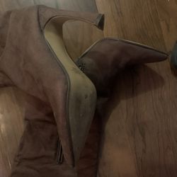 Brown Mid shaft boots from Express Faux suede Size 7