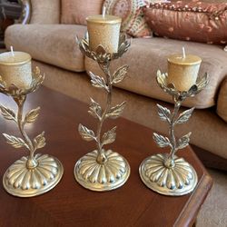 Shabby Vintage Floral Tiered Votive Tea light / Stick Candle Holders. 
