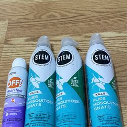 3 Stem Kills Flies Mosquitoes Gnats And 1 OFF! Spray