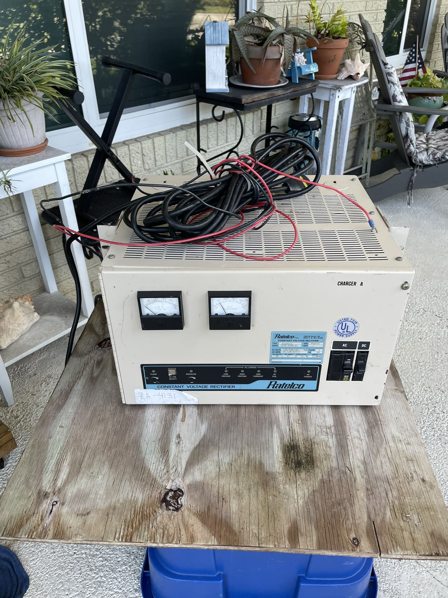 Ratelco Constant Voltage Rectifier Battery Charger Untested