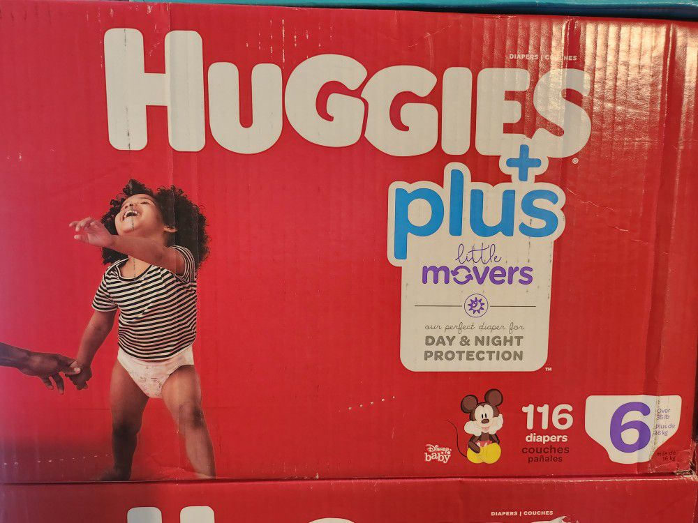 HUGGIES MOVERS #6...$60 BOX EXTRA LARGE