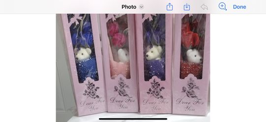 Teddy Bear With Rose In Color Box