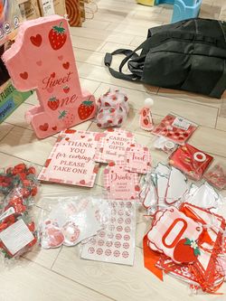 Strawberry 1st Birthday Decor