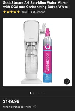 SodaStream Art Sparkling Water Maker with CO2 and Carbonating Bottle White