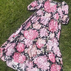 Floral Sundress Long Sleeve S