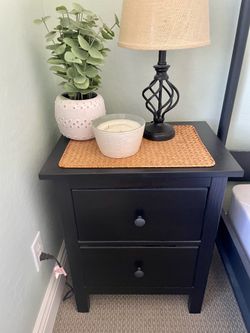 2 black ikea nightstands