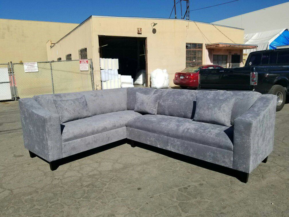 NEW 7X9FT GIBSON GRAFITE FABRIC SECTIONAL COUCHES