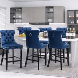 Blue Counter Height Bar Stools – Set of 5 Only