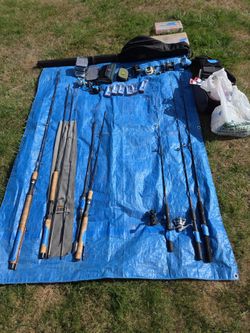 Fishing Rod and Reel Lot with Tackle
