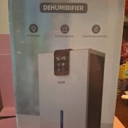 PSOS Dehumidifier, Compact, Quiet, 118oz, Auto Shut-Off When Full, LED Lights