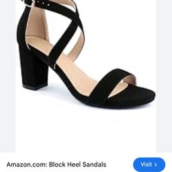 Joy In Love Black Ankle Strap Heels Size 7
