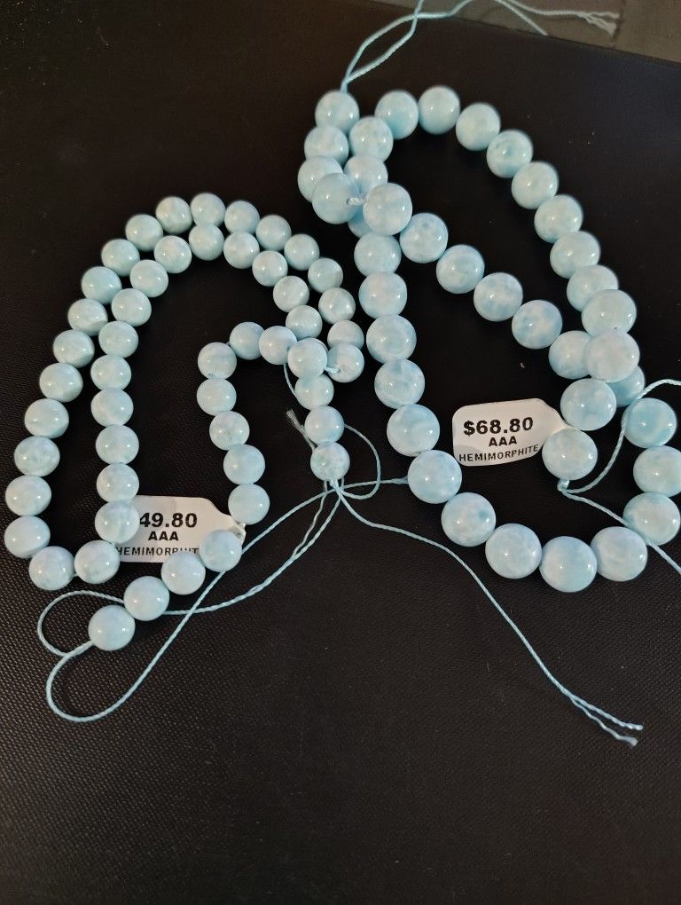 Beautiful 16" Strands Of Natural Hemimorphite 5,6 And 8mms $30 Each