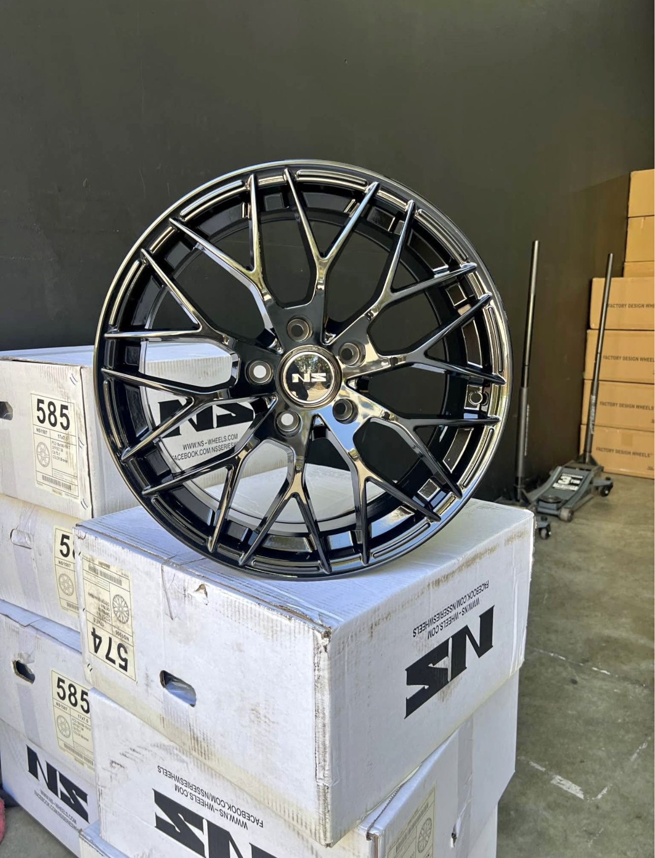 New Wheels & Tires Package Deal, 17" NS1506 Gloss Black Wheels 215/55R17 Tires, WE FINANCE