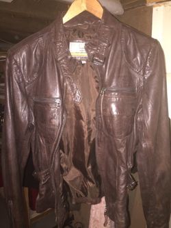 Brown leather jacket