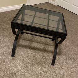 Black Glass End Table