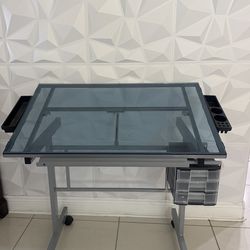 Glass drafting table