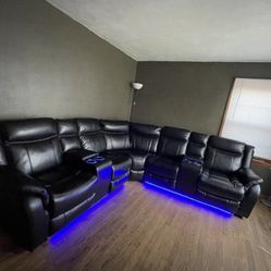 Sofa Loveseat Set Leather Recliner