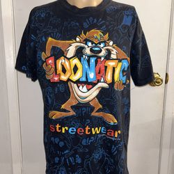 Vintage Loonatic Kingstree Classic Skate Tazmanian Devil Looney Tunes Shirt Sz L