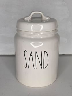 Rae Dunn Sand‎ Canister Summer Beach Coastal Nautical Cookie Jar HTF Vintage
