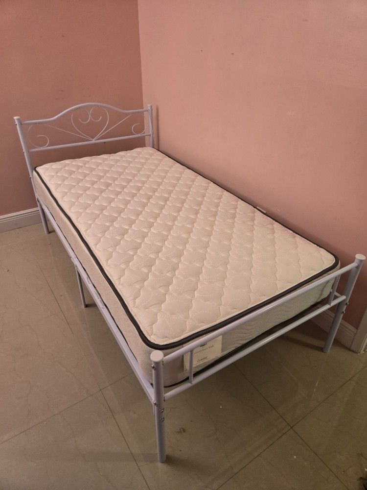 Twin Bed Frame and Mattress