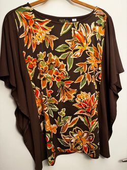 Bob Mackie Floral Top Size M