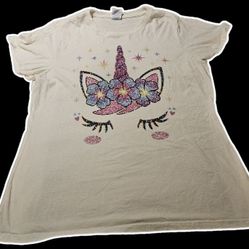 Whimsical Unicorn Short Sleeve Tee - Cream