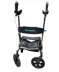 ELENKER Upright Rollator Walker w/ Seat & Armrests