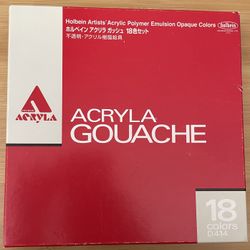 Holbein Acryla Gouache Set of 18, 20ml Tubes