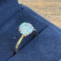 New 2.01 Carat Round Diamond Engagement Ring 14k Yellow Gold