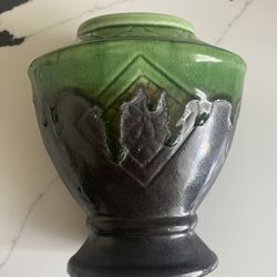 Vintage Art Deco Green Handmade Drip Vase Made In Vietnam