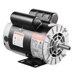 3.7 HP air compressor motor, 3450 RPM electric motor, 230V, 17.2A, 5/8" keyed shaft, 56" frame, 1.88" shaft length, single-phase, counterclockwise rot
