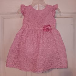 Beautiful & Pretty Deep Shade of Pink Lace 18 Mos. Dress