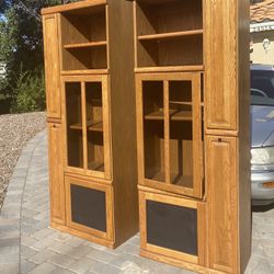 2 Wooden Storage shelves And CD Storage