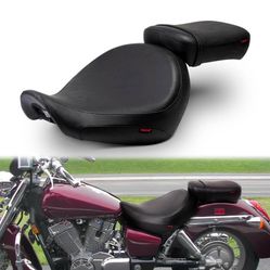 Motorcycle Driver Passenger Seat Black Without Pattern For Honda Shadow Aero VT750C 2004-2023 For Ho
