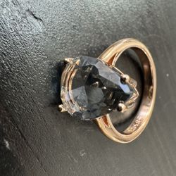 585 RG 14K Stamped Natural Smokey Ash Gray Size 7 Ring