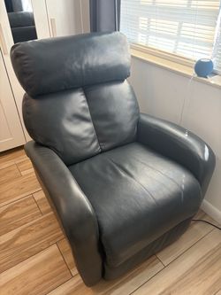 Gray Leather recliner  Chair