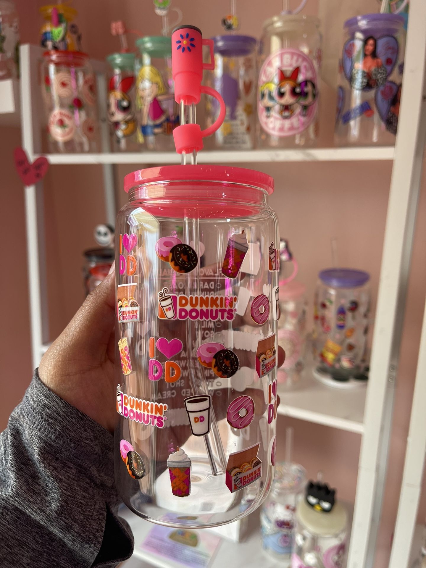 Custom Glass Cups With Topper Tumblers