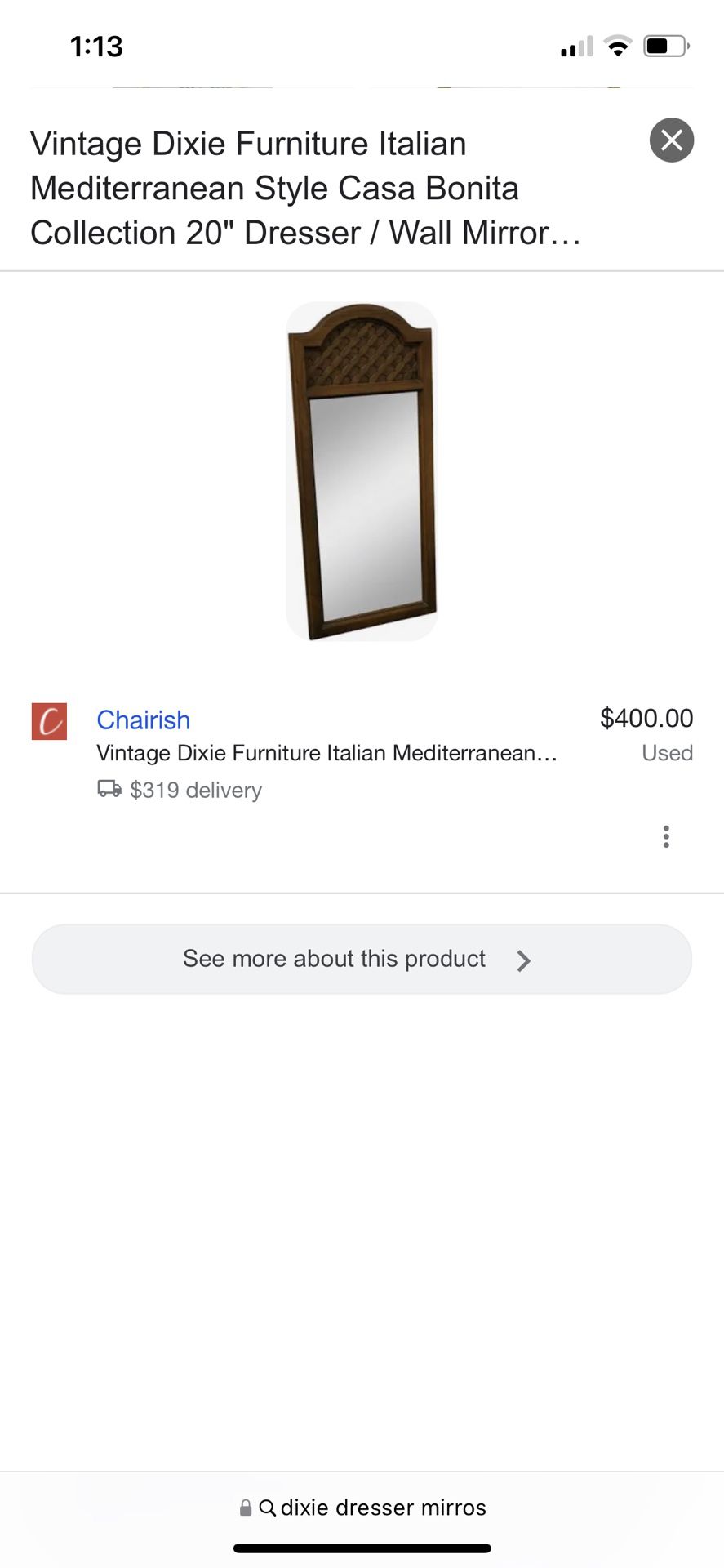 Dixie Furniture mirrors Set Of 2
