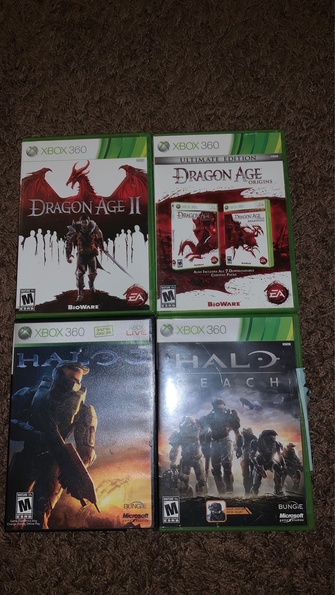 4 Xbox 360 games with booklets $20 for all