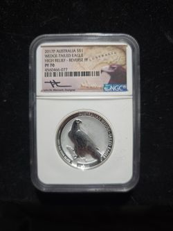 2017-P Australia Wedge-Tailed Eagle $1 Silver NGC PF70 Reverse Proof Mercanti