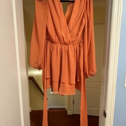 Express Tie Waist Ruffle Romper (XS