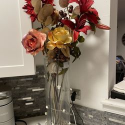 Flowers With Glass Vase