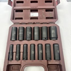 Matco Tools 13-piece SAE 6-point deep impact socket set