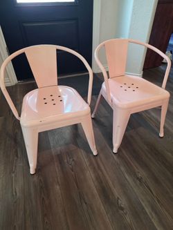 Industrial Pink Tolix-Style Armchairs